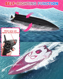 Fullware Spider Hero RC Boat, 2.4GHz Remote Control Boat with LED Lights for Kids, Pool Toy with 2 Rechargeable Batteries, Spray Function, and Low Battery Alarm for Boys & Girls (Spider Girl)