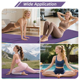 Yoga Mat Thick, 72"x32"x0.4"Th (10mm), Wide Non-Slip Exercise Mat with Carry Strap, Double-Sided POE Fitness Mat for Yoga, Pilates & Floor Workouts (Purple+Sky Blue)