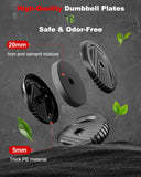 UNNMIIY Adjustable Dumbbells, 20/30/45/70/90lbs Free Weight Set with Connector,5 in1 Dumbbells Set Used as Barbell, Kettlebells, Push up Stand