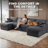 NABUMI 142'' Modular Sectional Sofa with Storage, Oversized Boneless Couch