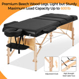 Massage Bed Wide Tattoo Table with Bolster & Carrying Bag Yaheetech