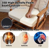 Wingback Rocking Chair Cushion with Neck Pillow High-Density Foam Indoor Rocker Pads with Non-Slip Bottom