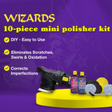 Wizards Buffing Kits (DA Mini Polisher Scratch/Swirl Remover Kit + Mini Throw Polisher (10 pc))