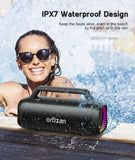Portable Bluetooth Speaker, 80W Peak, IPX7 Waterproof, Loud with HD Sound, DSP&Outdoor Bass, RGB Lights, Wireless Stereo Pairing, USB/TF/AUX Support - Ideal Boombox Subwoofer for Party/Camping/Beach Ortizan