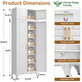 Polup 90" Pantry Cabinet, Tall Metal Storage Cabinet with Doors and Shelves