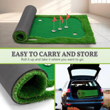 Golf Putting Green, Professional Large Golf Putting Mat with Realistic Turf, Golf Game Practice Equipment for Indoor Outdoor Putting Practice (Green, 5x12 FT)