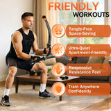 Cordless Battle Ropes Adjustable Trainer, Ropeless Weighted Portable Exercise Equipment for Home Gym Workouts, Compact Arm Strength for Men Women, Heavy Flex Rope Stick Fitness Gift