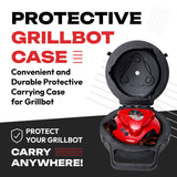 Grillbot Automatic Grill Cleaning Robot with Nylon Brushes, Electric BBQ Cleaner Brush with Motorized Power, Cordless Rechargeable Grill Scrubber for Outdoor Grills (Red and Case)