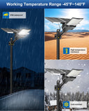 Ofuray OL-8000W Solar Street Lights Outdoor,Ultra High Power Solar Security Flood Lights Parking Lot Lights Commercial Dusk to Dawn,IP67 6500k Led with Remote for Street,Court,Barn