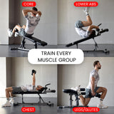 Finer Form Semi-Commercial Decline Sit Up and Flat Weight Bench. Adjustable Fitness Equipment and Exercise Bench for Abs, Crunches, and Strength Training