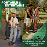 Golf Pong Game Set, Golf Putting Green Mat with 2 Putters, 2 Golf Balls,12 Hole Covers, Golf Training Mat Wekin