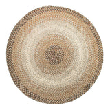 Super Area Rugs Braided Rug Round 6ft Farmhouse Kitchen Rug - Ridgewood Braided Carpet for Dining Room Table - Reversible - Indoor/Outdoor - Made in USA - Taupetone/Beige, 6' Round