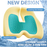 X Large Gel Seat Cushion for Office Chair Ergonomic Cushions-Gel & Memory Foam Coccyx Butt Pillow Benazcap