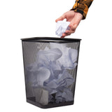 2-Pack Mesh Trash Cans, Square Metal Wastebasket Bins for Office, Black