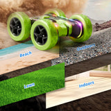 Zalneo Remote Control Stunt Car – 4WD 360° Flip Double‑Sided RC Car LED Light Bar & Modular USB‑C Battery, 2.4 GHz Off‑Road Toy, Birthday for Boys Girls Ages 6‑12, Green