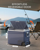 EKOJUCE 12 Volt Refrigerator Portable Fridge Freezer - 58 Quart(55L) Electric Cooler with Wheels, 12/24V DC & 100-240V AC, -4℉-68℉
