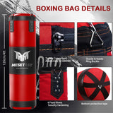 Mesetast Punching Bag for Adults, 4ft Heavy Boxing Bag Set with 12 OZ Gloves for MMA Karate Kickboxing Boxing - Unfilled