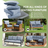 Outdoor Furniture Cushions, 6 inch Thick Seat Cushions for Outdoor Furniture, Waterproof 24x24 Patio Couch Cushions, Replacement Chair/Sofa Cushion, Include 4 Back & 4 Seat Cushion, Thick/BabyBlue
