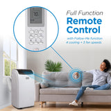 BLACK+DECKER Smart Portable Air Conditioner with Heat, 12,000 BTU Cooling, 9,000 BTU Heating for Rooms up to 550 Sq. Ft., Follow Me Remote, BPACT12HWT, White