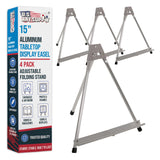 U.S. Art Supply 15" High Aluminum Tabletop Display Easel for Painting
