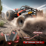 YESHIN 1:14 Scale RC Cars for Adults, 4X4 Waterproof Off-Road Remote Control Truck with 2 Rechargeable Batteries, 40km/h Waterproof Electric Vehicle for Snow, Sand, Beach & Rocky Surfaces
