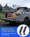 Fishing Rod Holder for Truck Holds 6 Rods, Heavy Duty Aluminum Truck Bed Fishing Pole Holders, Stable Fishing Rod Storage Rack with C-Clamp Mount and Vertical or Horizontal Placement for Space-Saving