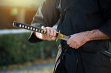 HMS Japanese Samurai Katana and Wakizashi Daisho Combo Set, Iron Tsuba, Hand Forged, Stainless Steel, Black Wooden Scabbard, Unsharpened