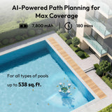 (2026 Upgrade) BUBLUE F10 Pool Surface Skimmer Robot,Robotic Pool Skimmer with App Control,Powerful Suction,5L Filter,Dual Cleaning Modes, AI Navigation,Ideal for In-Ground & Above-Ground Pools,White