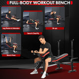 OPPSDECOR 900LBS All in One Weight Bench Set with Squat Rack Adjustable Workout Bench with Leg Developer Preacher Curl Rack Fitness Strength Training
