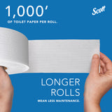 Scott Professional 100% Recycled Fiber High-Capacity Jumbo Roll Toilet Paper, Bulk (67805), 2-Ply, Septic Safe, White, Non-Perforated (12 Rolls at 1,000' Each, 12,000'/Case)