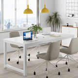 Computer Desk, 63 x 31.5 inch Large Executive Office Desk Computer Table Study Writing Desk | White Tribesigns