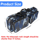 mouhike 17-inch Fishing Tackle Carrier Bag with 2 Front Storage Pockets for Telescopic Rod, Travel Large Capacity Carry Handbag for Collapsible Fishing Tool Accessory