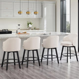 Counter Height Barstools 26 inch Upholstered Swivel Bar Stools with Back