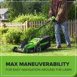 Greenworks 40V 14” Brushless (Push) Cordless Lawn Mower, 4.0Ah Battery and Charger