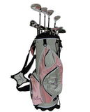 Sephlin Signature Women's 13 Pcs Right Hand Golf Clubs Set & Golf Bag (Pink_Silver)