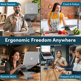 Ergonomic Adjustable Laptop Stand for Desk - Height Up to 20" Portable Computer Laptop Riser Holder