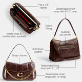 Coach Women's Quilted Glazed Leather Chain Tabby Shoulder Bag