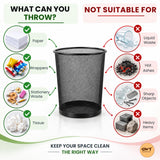 GoodWill Tech Recycling Dustbins - Pack of 2 Metal Mesh Dustbins waster Basket for Home, Office - (Black, Large)