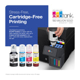 Wireless All-in-One Color Supertank Printer with up to 3 Years of Ink Refillable Tanks, Perfect for Home, 18 PPM, 2.4" Colorful Touchscreen