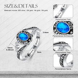 Oseew 2027 Oval Shaped Birthstone Class Ring for Men Women