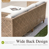 Sophia & William Wicker Patio Furniture Set, L-Shaped Outdoor Sectional
