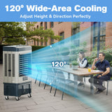 Auertech 7000CFM Swamp Cooler Outdoor, 23 Gal Swamp Cooler Air Conditioner with Large Water Tank, 3 Speed, 8 Ice Pack, Metal Frame Commercial Evaporative Air Cooler for Garage Warehouse Restaurant