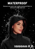 ATLASLAVA Women Rain Jacket Waterproof Raincoat with Hood Breathable Long Windbreaker Trench Coat Black M