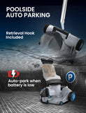 Automatic Leaf Robotic Pool Vacuum Cleaner Heavy‑Duty Pool Opening Heavy Debris 360° Ultra‑Wide Suction Inlet, 1.85‑Gal X-Large Bag, 62 GPM Flow, 90‑Min, AutoPark - Ideal for Inground Aboveground Pool