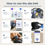 MASTOGO EMS AB Belt Muscle Stimulator,3 in 1 Wireless Tens Unit Stim Machine for Muscle Recovery,Electric ABS Home Gym Workout Belt for Abdomen