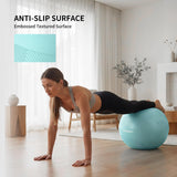 FITMIND Extra Thick Yoga Ball with Training Instruction, Anti-Burst Slip Resistant Exercise Ball with Pump for Pilates,Physical Therapy,Pregnancy Stability,Birthing Ball 22in 26in 30in