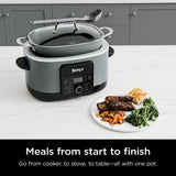 8.5 Quart Multi-Cooker, with 8-in-1 Slow Cooker, Dutch Oven, Steamer & More | Grey Ninja