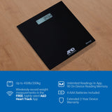A&D Medical Digital Body Weight Scale - UC-352BLE - Bluetooth Bathroom Weight Machine, Syncs with A&D Heart Track App - 450lb (200kg) - Batteries Included, Black