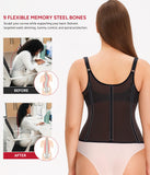 Nebility Waist Trainer for Women Corset Shapewear Tummy Control Body Shaper Top Waist Cincher Girdle with Adjustable Straps(Black,X-Small)