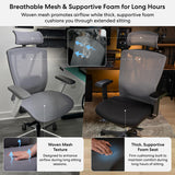 Armless Home Office Chair, Desk Chair with Wheels, Adjustable Height Reading Chair